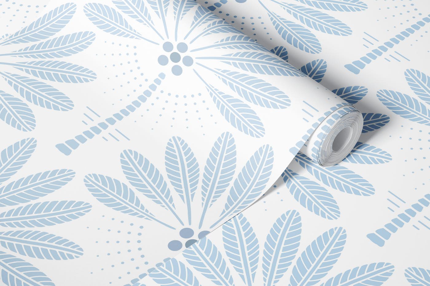 Coastal Palm Trees With Fruits - Air Blue 2 L wallpaper roll