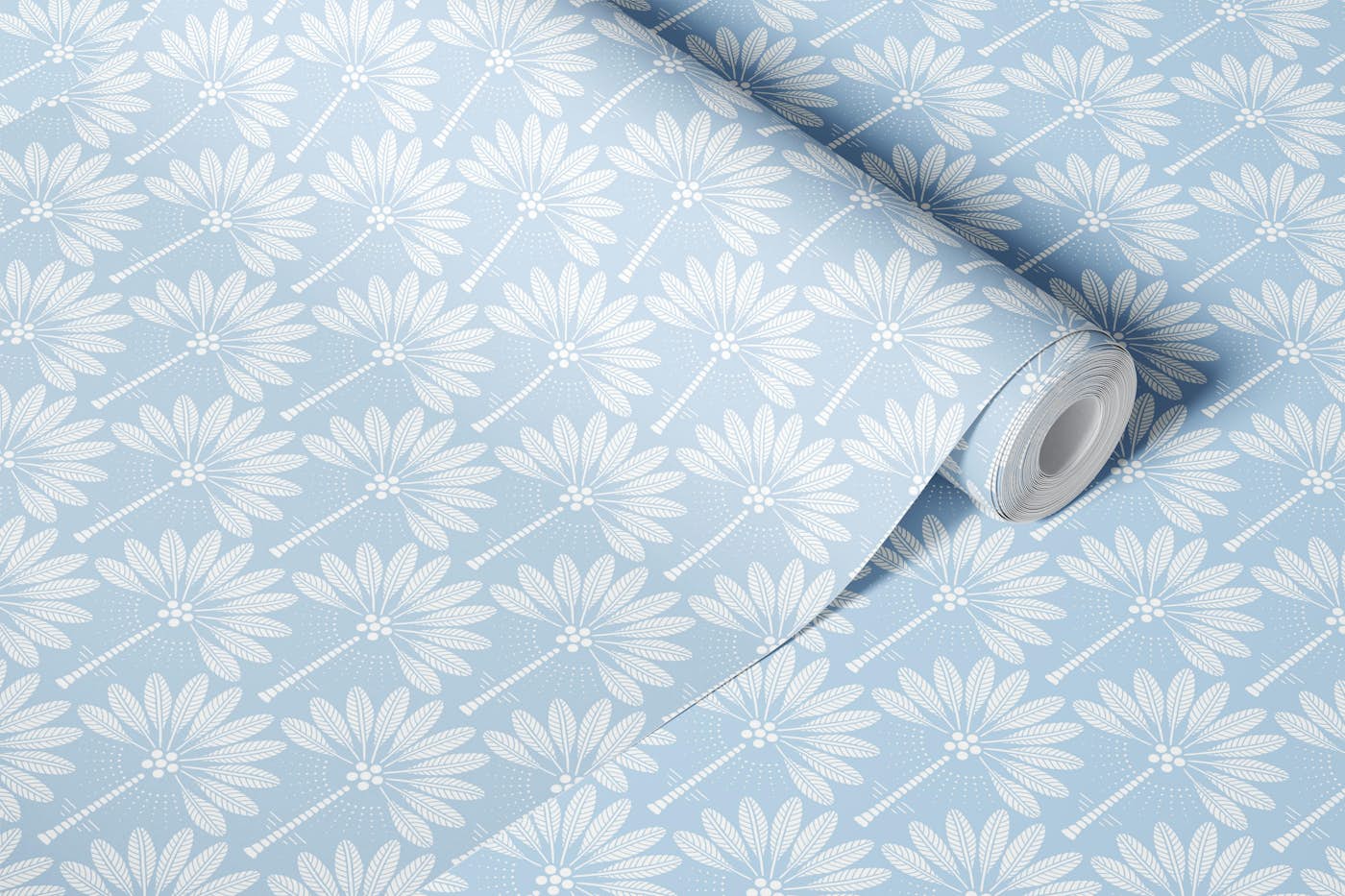 Coastal Palm Trees With Fruits - Air Blue 1 S wallpaper roll