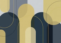 Elegant Arches Navy Yellow tapet