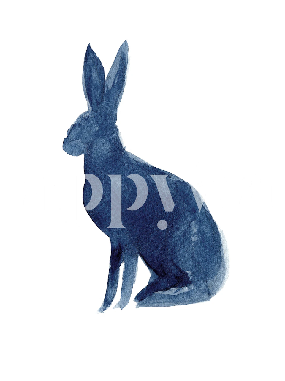 Hare wallpaper displayed in a room