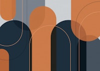 Elegant Arches Navy Orange papiers peint