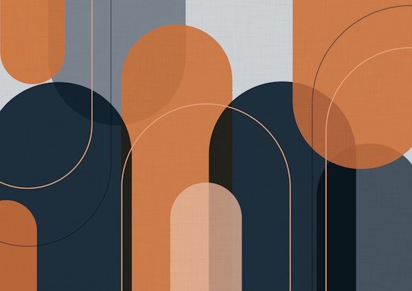 Elegant Arches Navy Orange