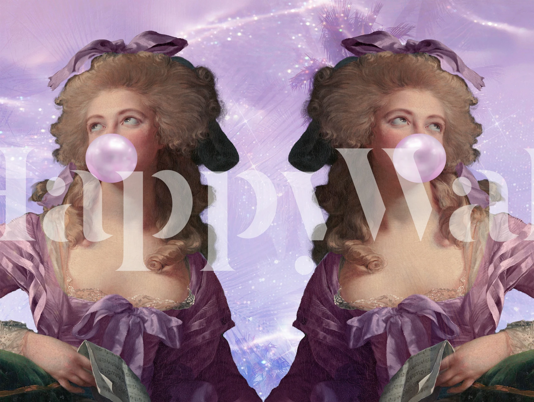 Whimsical Duchess in Lilac tapet i et rom