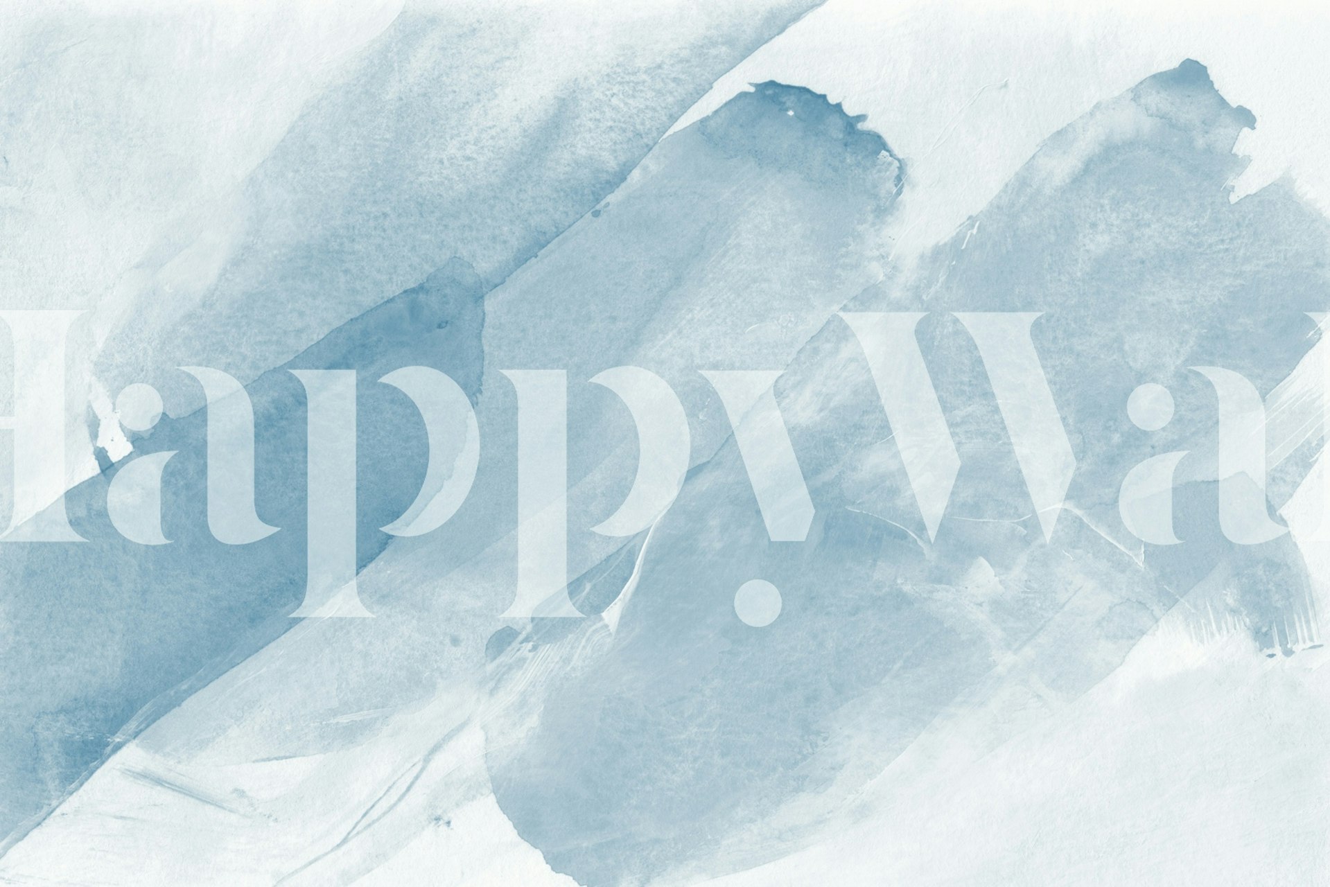 Serene blue brushstrokes wallpaper in a room