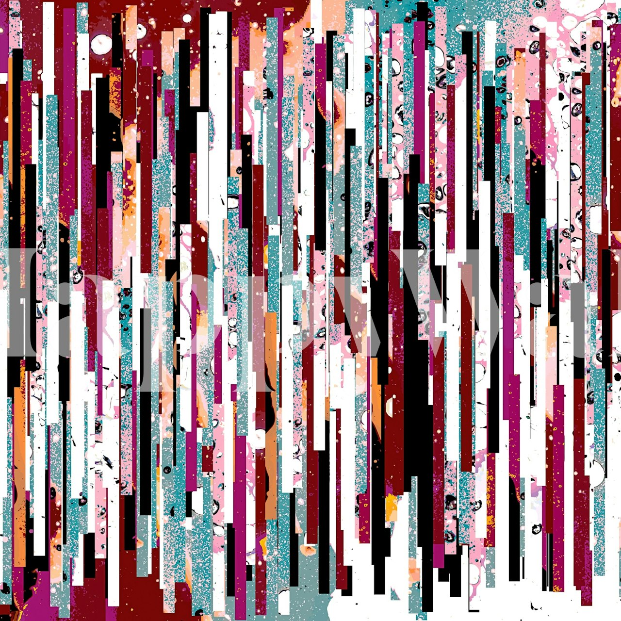 Colorful abstract striped wallpaper with pink, black, and teal