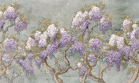 Wisteria Elegant Story Moody Green wallpaper