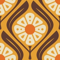 Retro Squared Daisies in Orange - S wallpaper