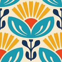 Bold Floral Radiance in Blue Yellow - L wallpaper