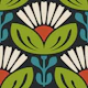 Bold Floral Radiance in Green Red - L