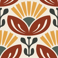 Bold Floral Radiance in Red Yellow - L wallpaper