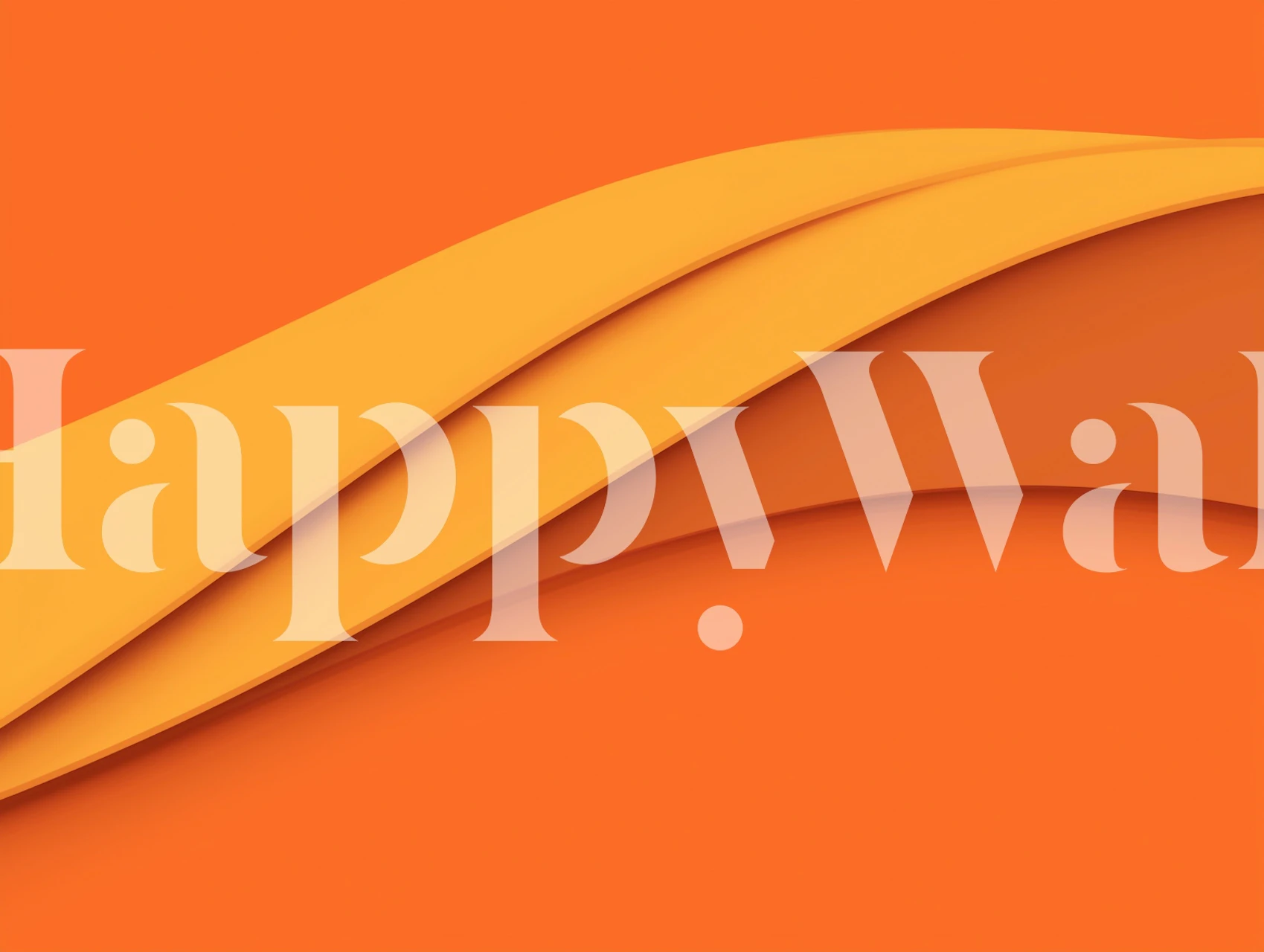 Vibrant Orange Waves behang in de kamer