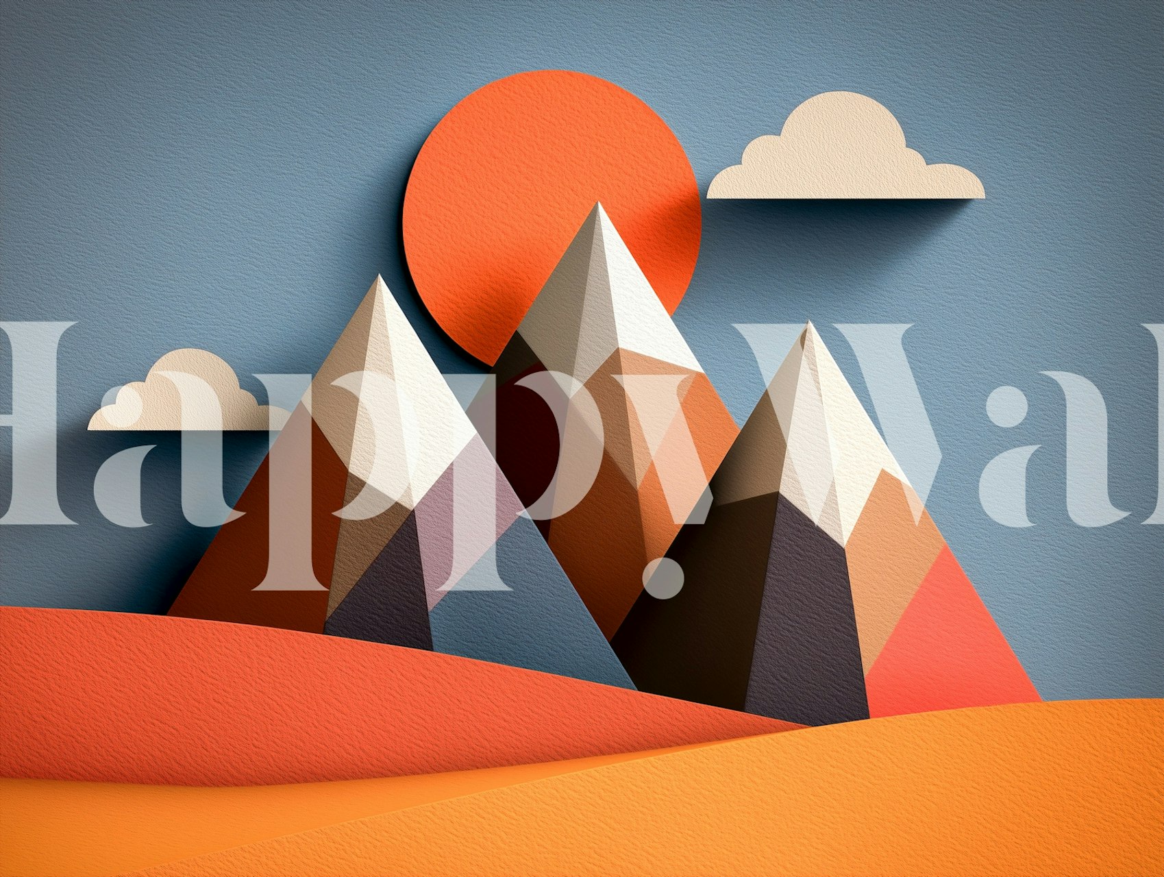 Ταπετσαρία Geometric Mountain Sunrise στο εσωτερικό