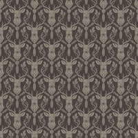 Cabincore Forest Deer - Smoky Black -Textur S behang