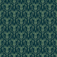 Cabincore Forest Deer - Deep Green - Textur S tapete