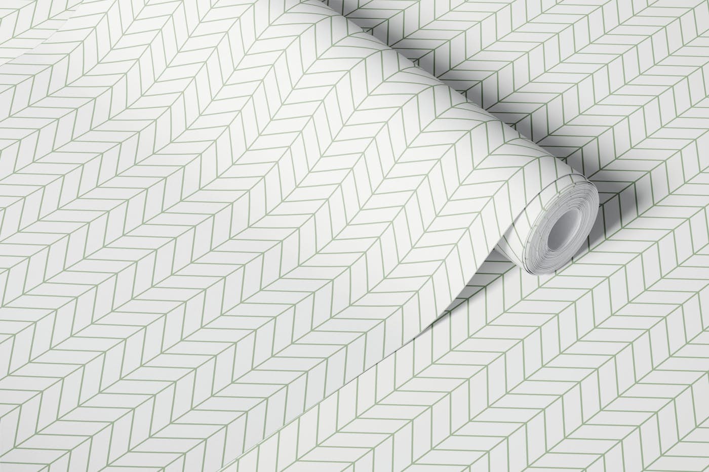 Chevron Pattern - Sage Green 1 - Small wallpaper roll