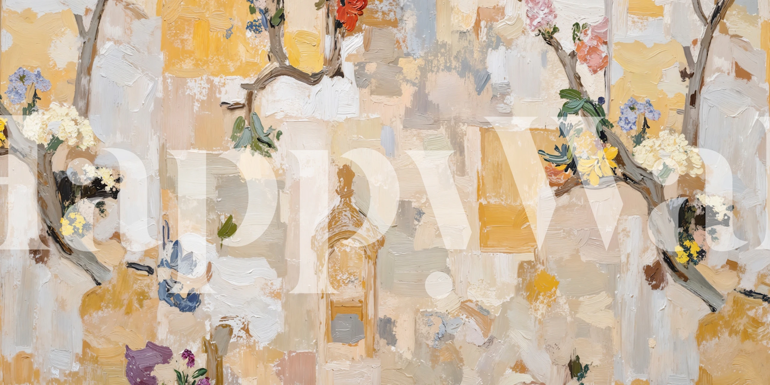 Floral Zen Garden-tapet i et stilig rom