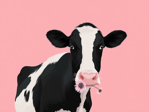 Cow with Blossom Charm