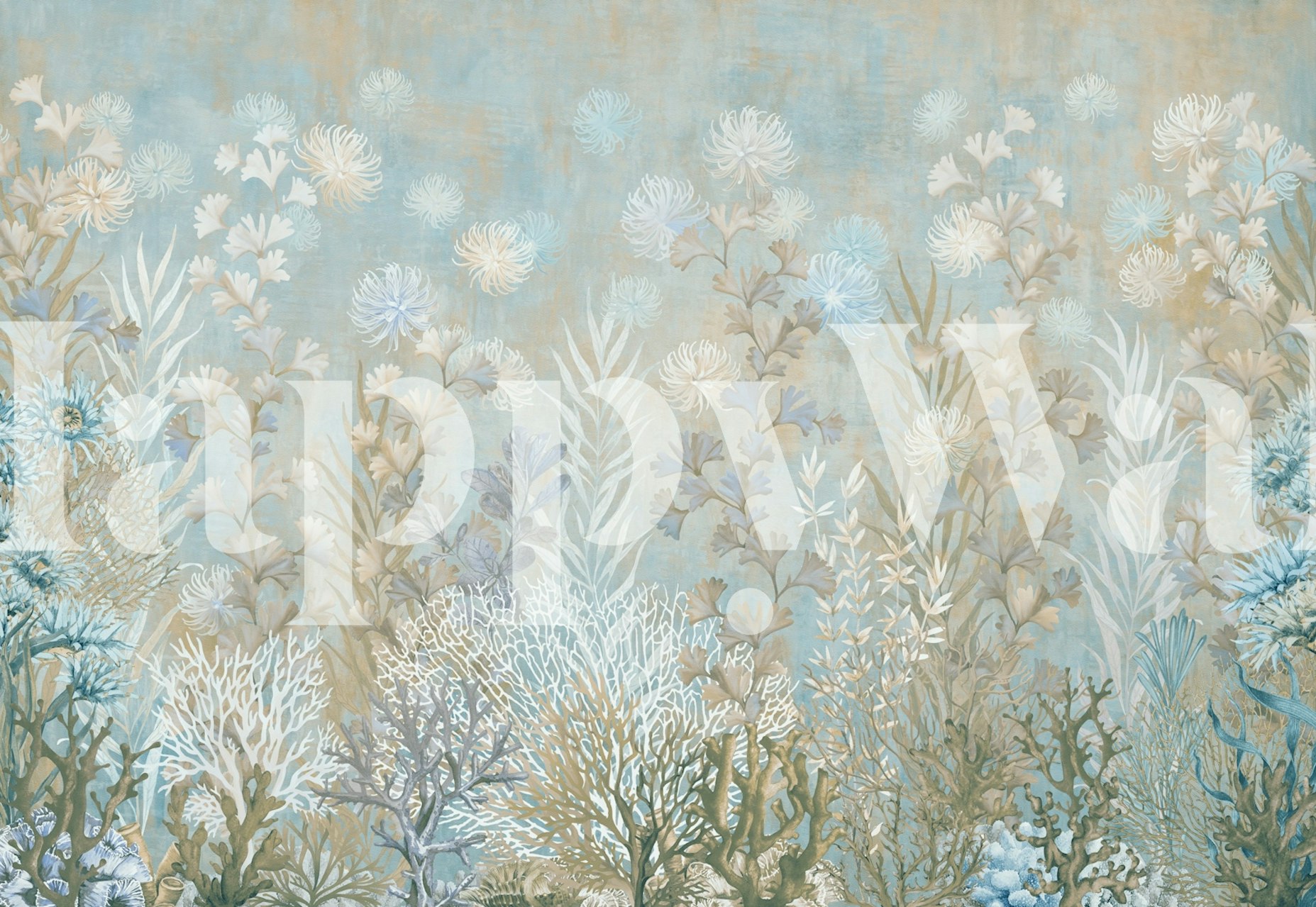 Underwater Coral Garden wallpaper in a room