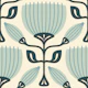 Retro Tulip Delight in Blue - S