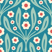 Elegant Daisy Blossoms in Blue - L papiers peint