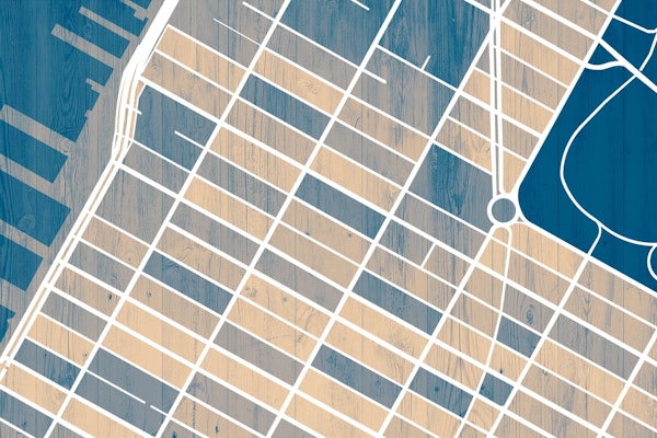 New York City Map Wood