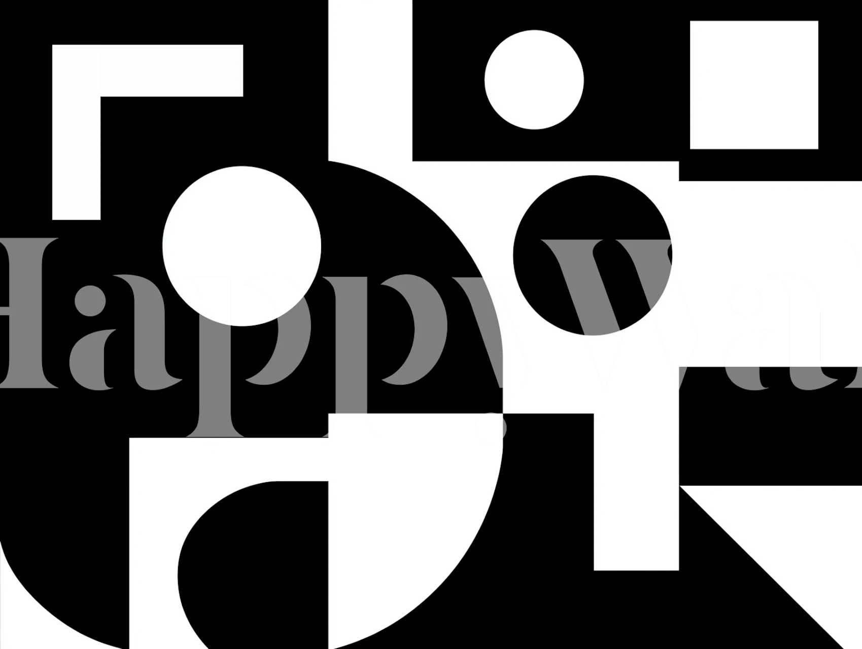 Geometric black and white wallpaper in a room