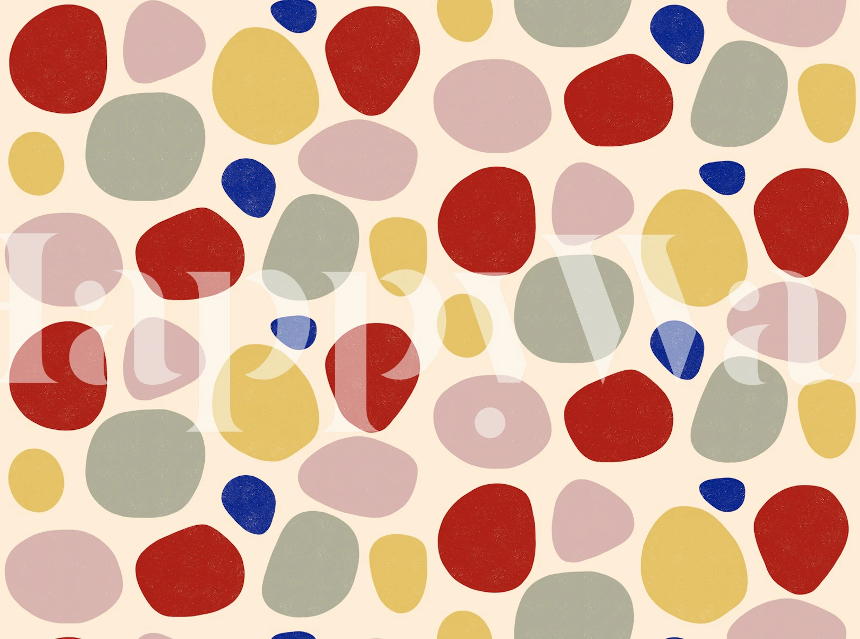 Colorful stone dots in various shapes on a light background wallpaper