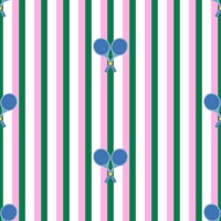 Stylish Blue Tennis Rackets on Stripes L ταπετσαρία