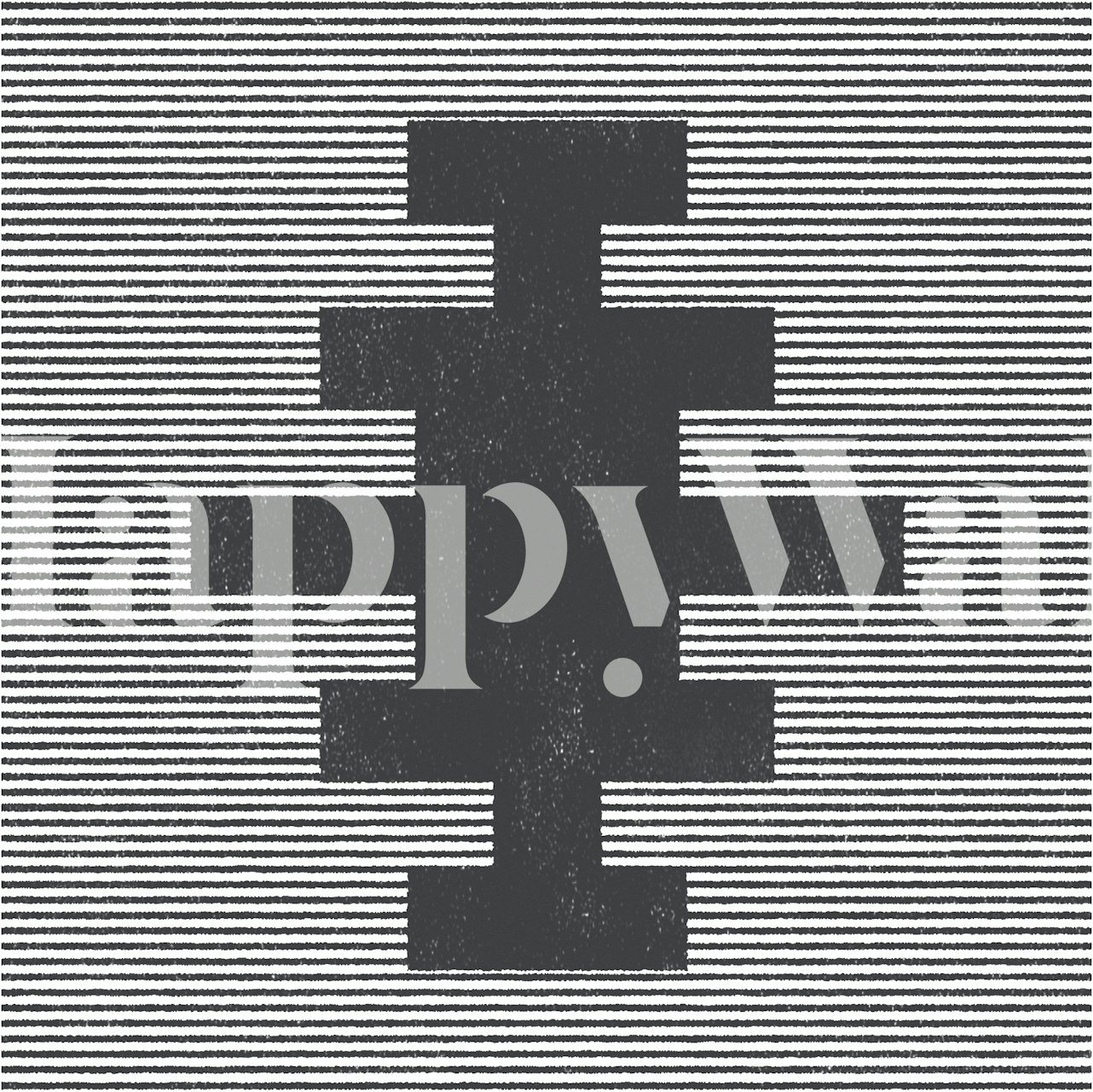 Black and white Aztec woodblock pattern wallpaper