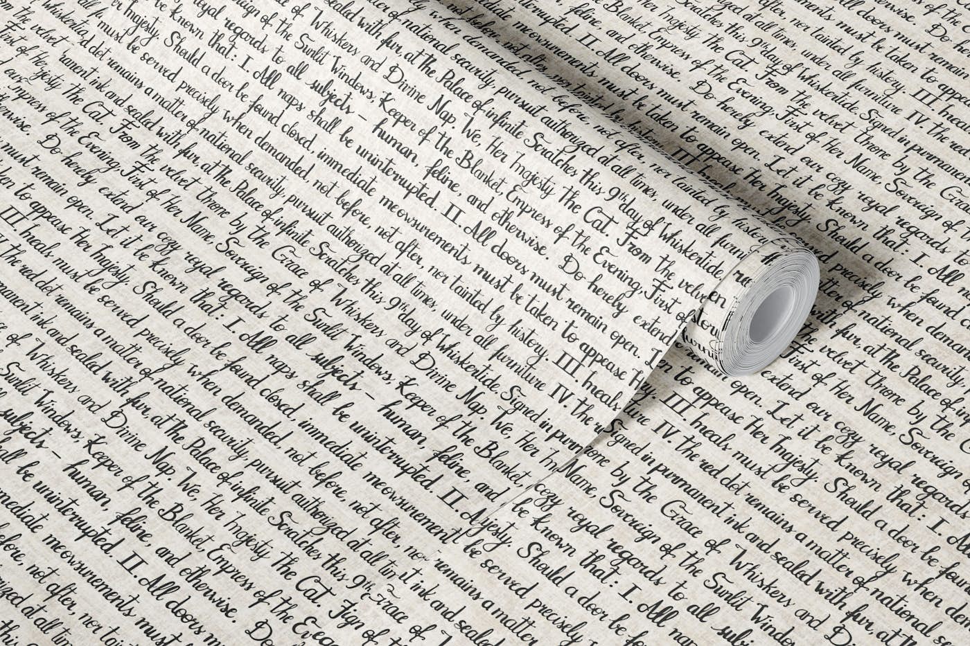 Cat decree hand lettering M – black & white wallpaper roll