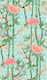 Bamboo Birds and Blossoms on Pastel Blue