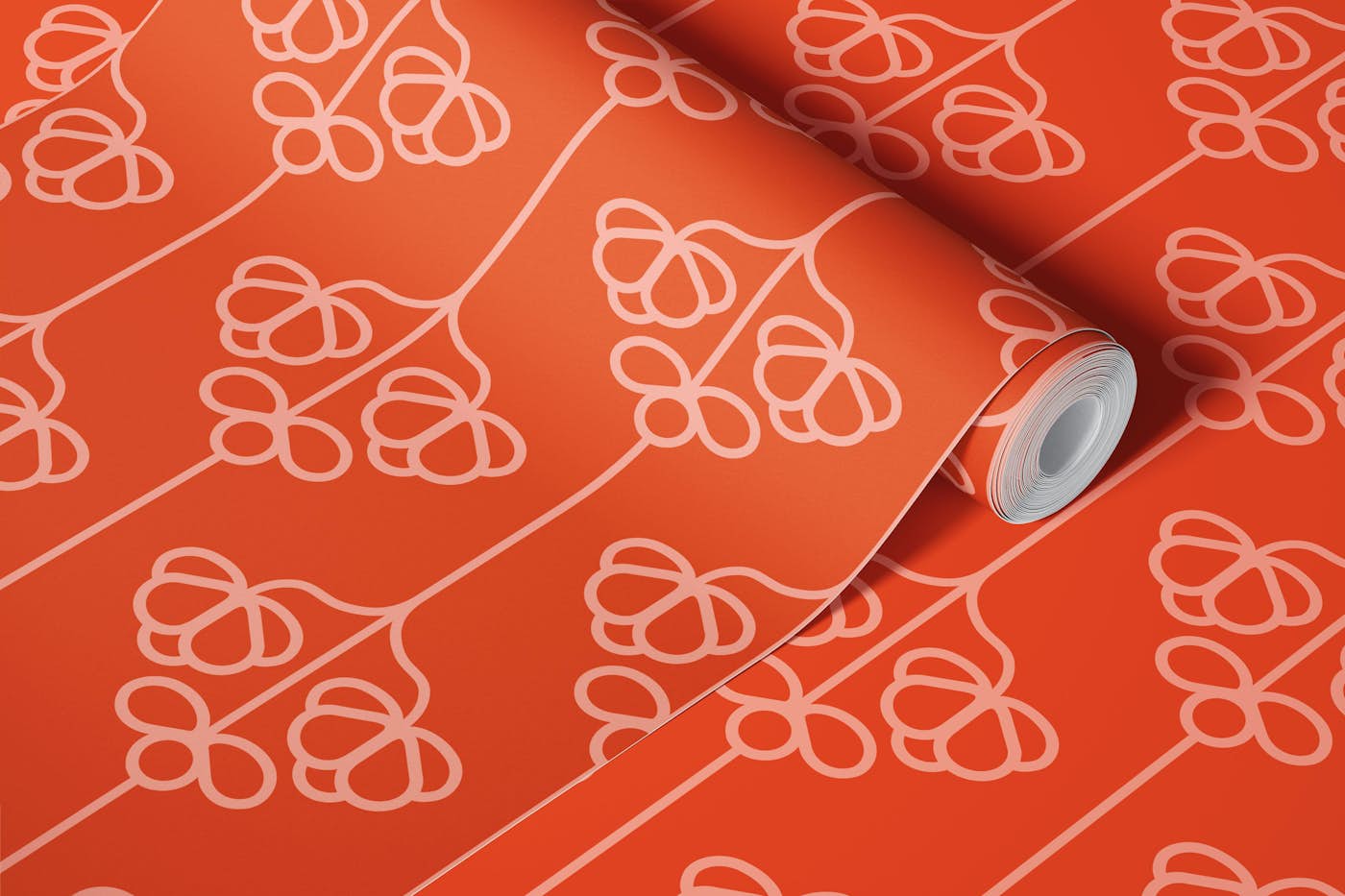 Spindletree Blossom Orange wallpaper roll