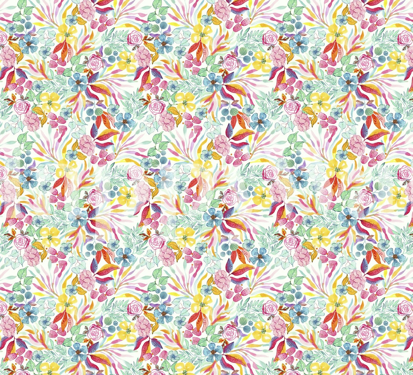 Papier peint floral coloré dans une pièce