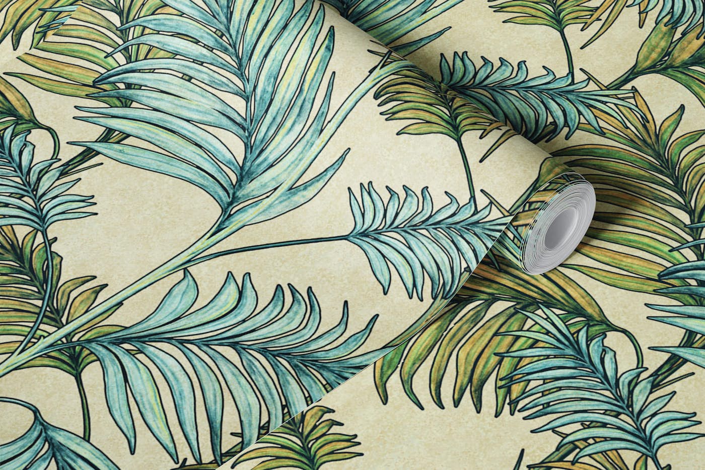 Palm Springs Flora retro wallpaper roll