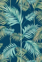 Palm Springs Flora Blue ταπετσαρία