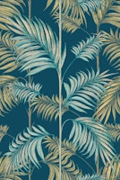Palm Springs Flora gold turquoise ταπετσαρία