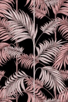 Palm Springs Flora Black and Pink wallpaper