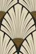 art deco scallops - black white golden