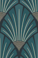 art deco scallops - teal wallpaper