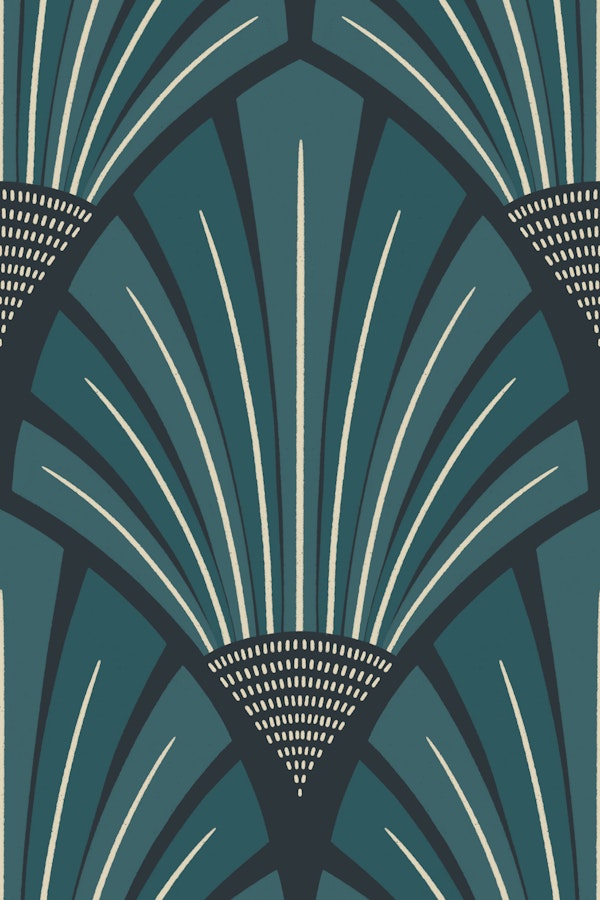 art deco scallops - teal
