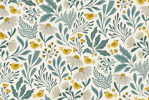 boho garden - green and yellow