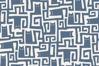 cats maze - grey blue papiers peint