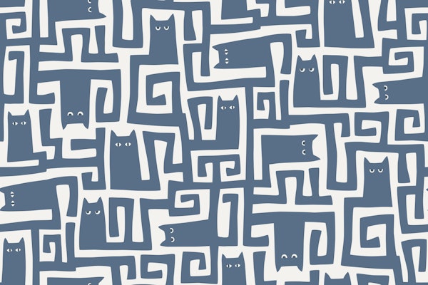 cats maze - grey blue