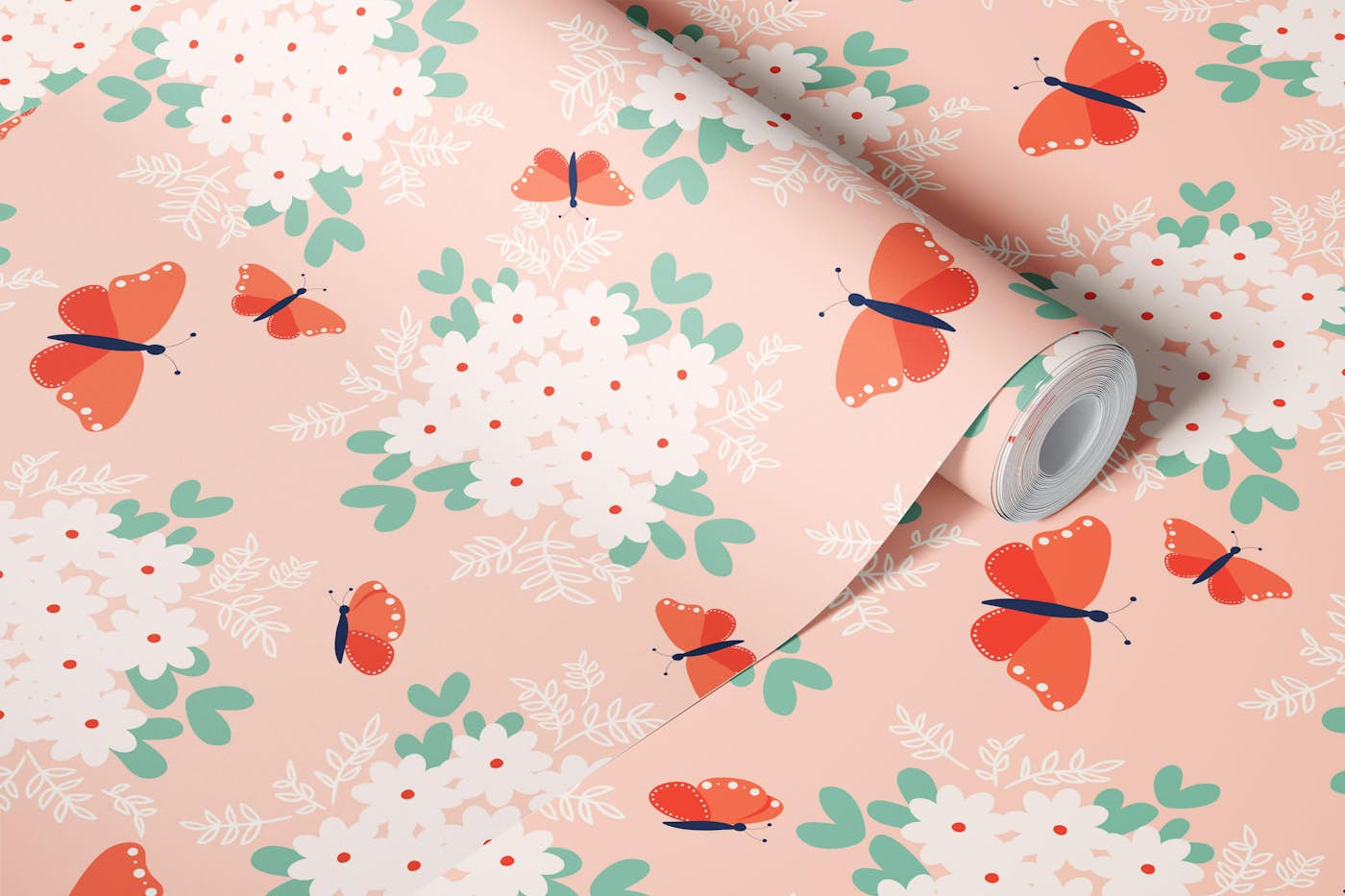 Blossoms and Butterflies Bliss wallpaper roll