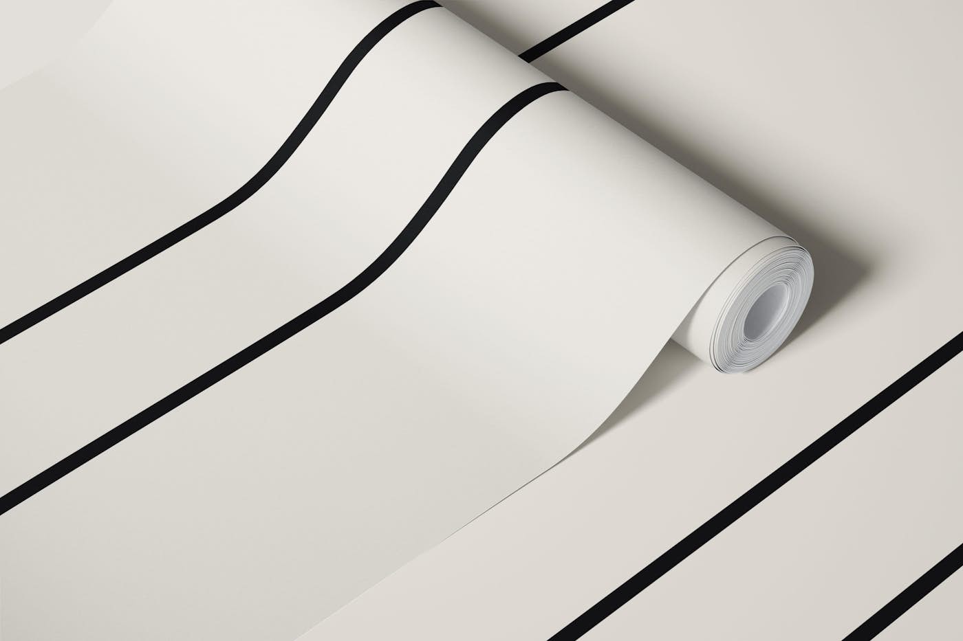 Black & White Minimalist Vertical Stripes wallpaper roll