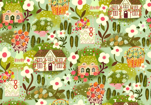 Countryside summer cottages green