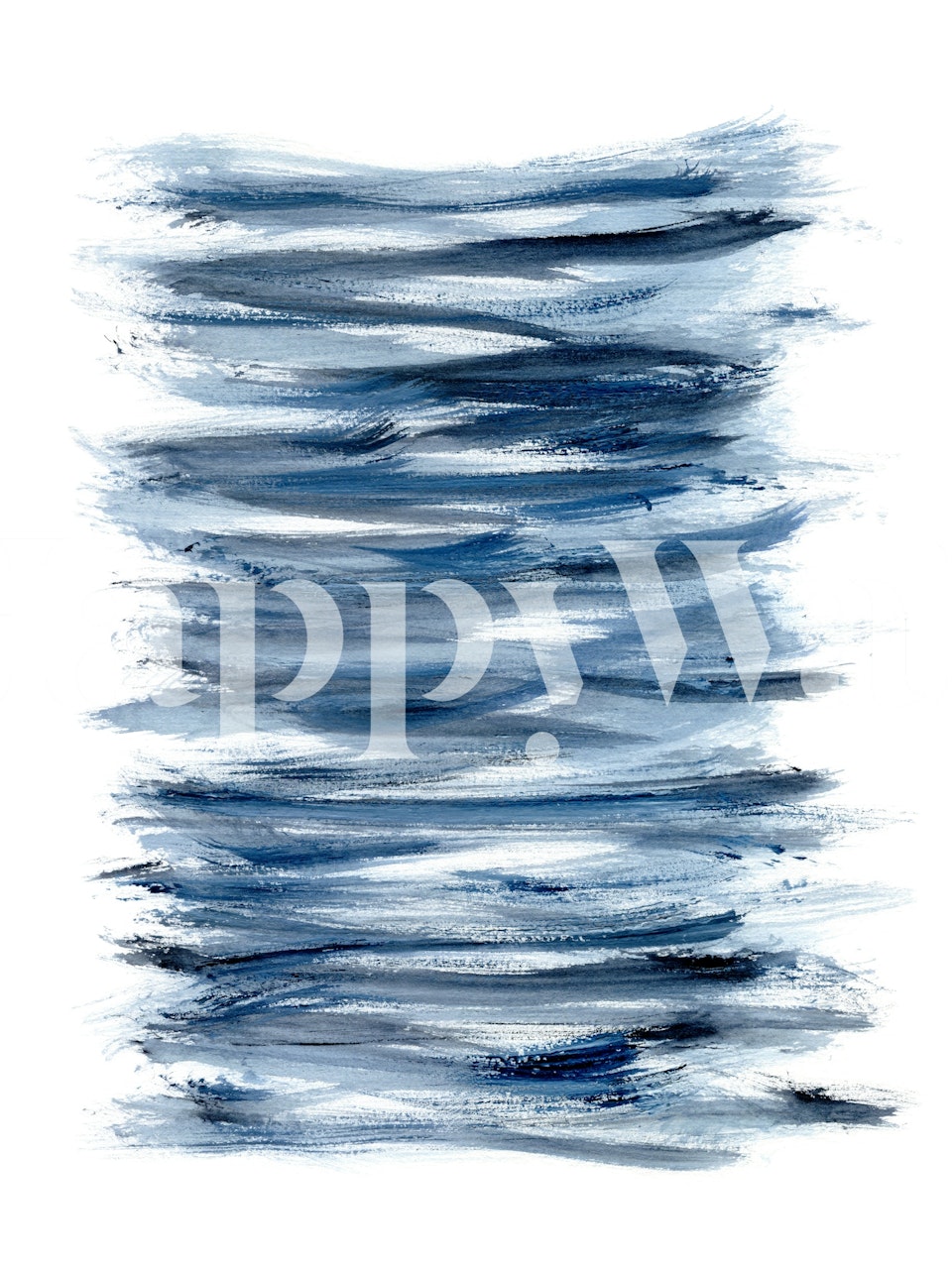 Blue watercolor brush strokes wallpaper in abstract style