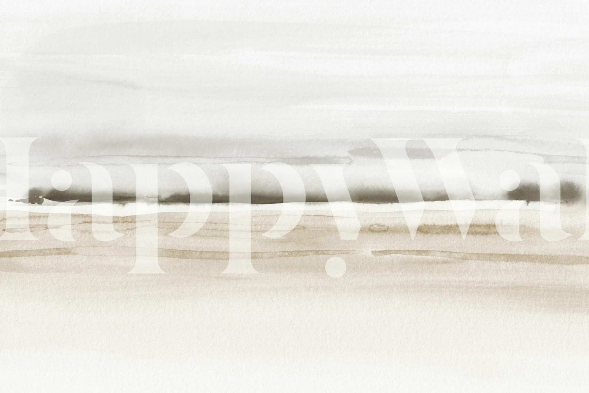Abstract landscape wallpaper with muted tones of beige and grey, watercolor style.