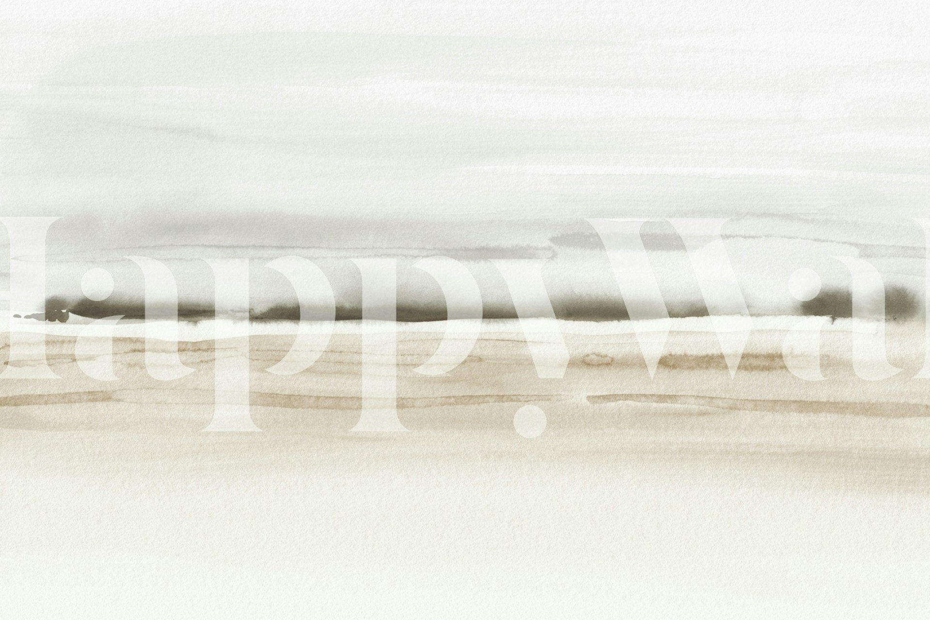 Abstract landscape wallpaper with muted tones of beige and grey, watercolor style.