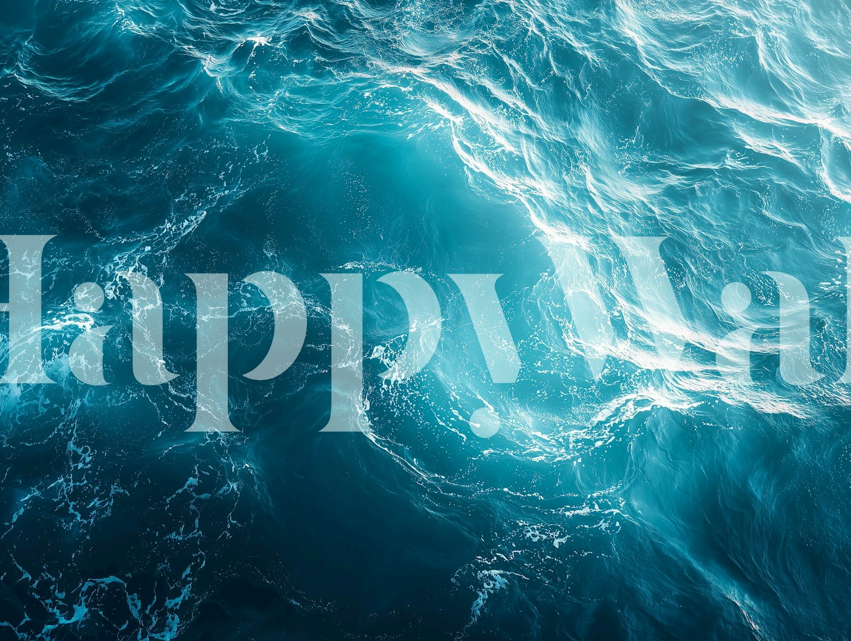 Abstract oceanic blue waves wallpaper